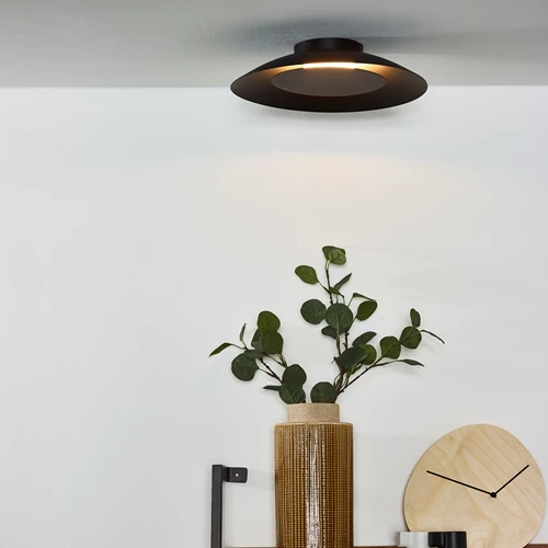 Lucide FOSKAL - Deckenleuchte - Ø 34,5 cm - LED - 1x12W 2700K - Schwarz - Atmosphäre 1